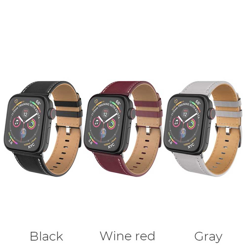 HOCO Cinturino in Pelle per Apple Watch Series 1/2/3/4 (44mm) - Red -  WB04.44.